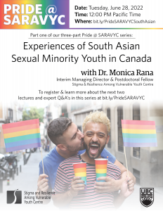 A flyer for Dr. Monica Rana's event (information is the same as preceding text)