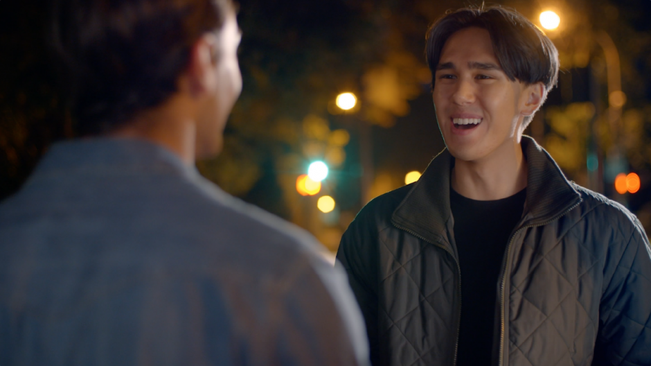 Greg smiles while speaking to Brad outside his home.